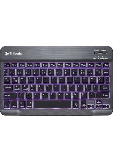 Trilogic Bright KBT501 7 Renk Led Aydınlatmalı Kablosuz Bluetooth Klavye