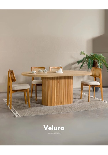 Lota Yemek Odası Takımı Yemek Masası + 4 Adet Sandalye Kahverengi