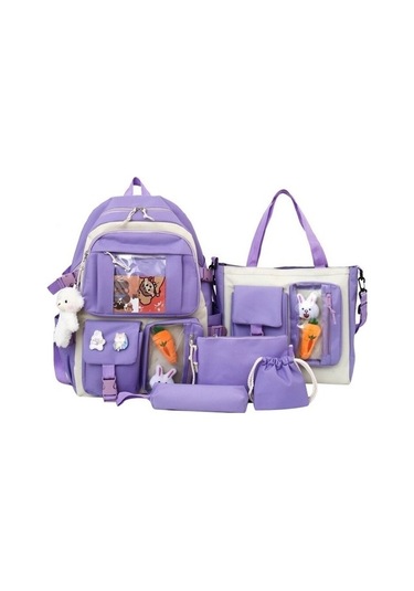 Dake Tavşan Detaylı Çanta Seti V4v9jx Açık Mor