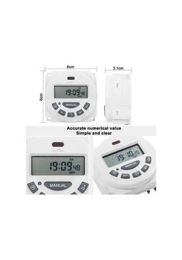 Pazly 12v L701 Küçük Zamanlama Mikrobilgisayar, 16 Programlı Güç Kontrolü Anahtarı