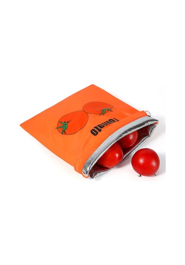 Suntek Alışveriş İçin Alüminyum Folyo Astarlı Bağcıklı Turuncu