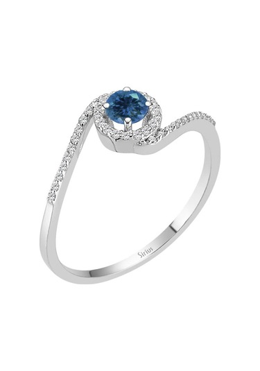 Sirius Pırlanta Ve London Blue Topaz Taşlı Romana Yüzük 0823R0180