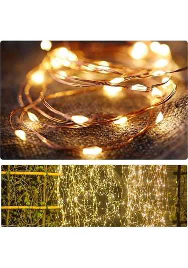 Novahub Bakır Tel Led Işık, 280 Işık 14 Dal 2m Bahçe Deko, Sıcak Beyaz Eu Fiş, Uzaktan Kumanda/güneş Enerjisi Diğer