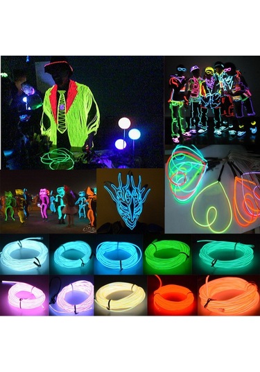 Sones Esnek Led Işık El Tel Dize Şerit Halat Parlayan Dekor Neon Lamba Usb Kontrol 3m Enerji Tasarruflu Maske Gözlük Parlayan Çizgi F277 Beyaz Işık
