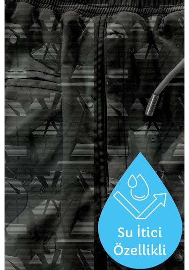 Uzun Boy Model Su İtici Özellikli Dijital Baskılı Erkek Plaj Deniz Şort Mayo 001