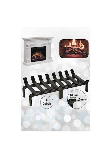 48 Cm X 32 Cm 8 Çubuklu Ekstra Şömine Izgarası Dar Gözlü Izgara
