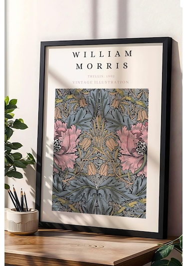 William Morris Trellis 1862 Çerçeveli Tablo - Eklektik Tarz Duvar Dekoru