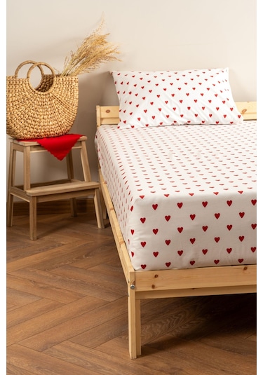 Soley Mix & Match Hearts %100 Pamuk Tek Kişilik Çarşaf Seti Gri