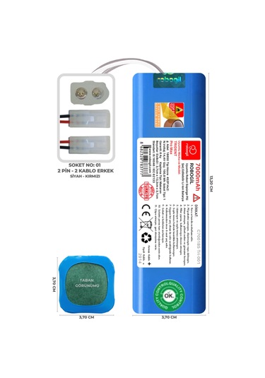 Trident Pro Max 7000mah Uyumlu Robot Süpürge Pili C7001bs-tri-001