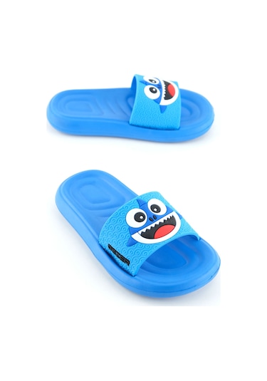 Gezer Yazlık Erkek Çocuk Eva Banyo Havuz Plaj Terlik Saks Mavi