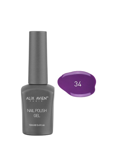 Alix Avien Uv Kalıcı Koyu Mor Jel Oje 34 Gel Polish 12 Ml