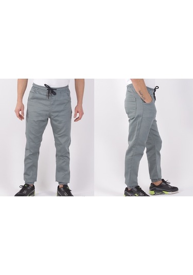 Black Steel Bel Ve Paça Lastikli Pantolon-1000