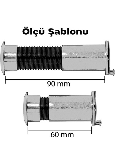 Kapaklı Çelik Kapı Dürbünü Mat Siyah 60-90 Mm