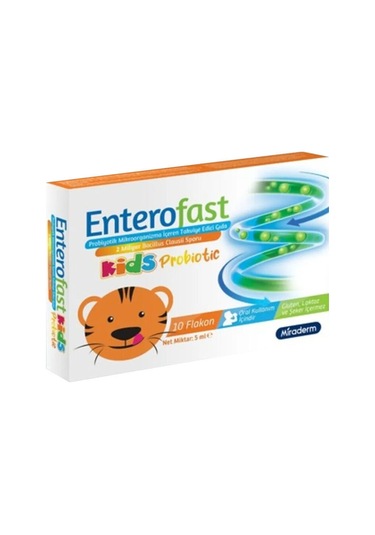 Miraderm Enterofast Kids Probiotic Takviye Edici Gıda 10 Flakon