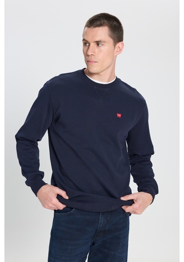Regular Fit Normal Kesim Bisiklet Yaka Lacivert Sweatshirt W242726410 Navy