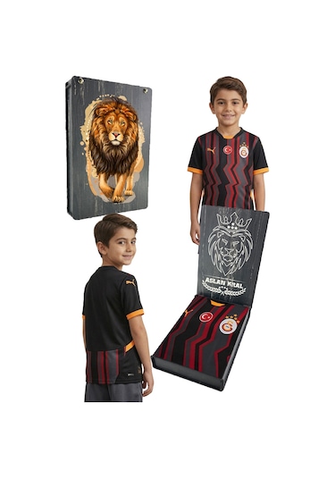 Galatasaray Lisanslı Puma Çocuk Siyah Forma Uv Kutu Hediyeli Siyah - Gri - Beyaz