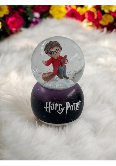 Mobgift Harry Potter Model 2'li Mini Boy Kar Küresi Süpürgeli Ve Baykuşlu 6 Cm