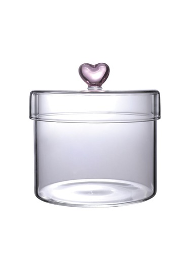 Hearts 450 Ml Borosilikat Cam Kavanoz 10x8 Cm Seffaf Şeffaf