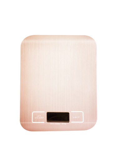 Kosona Gümüş Pembe Paslanmaz Çelik Mutfak Dijital Terazi, 5kg/1g Hassasiyet, Lcd Ekran, Otomatik Kapatma, 5 Ağırlık Birimi Pil Yok Diğer