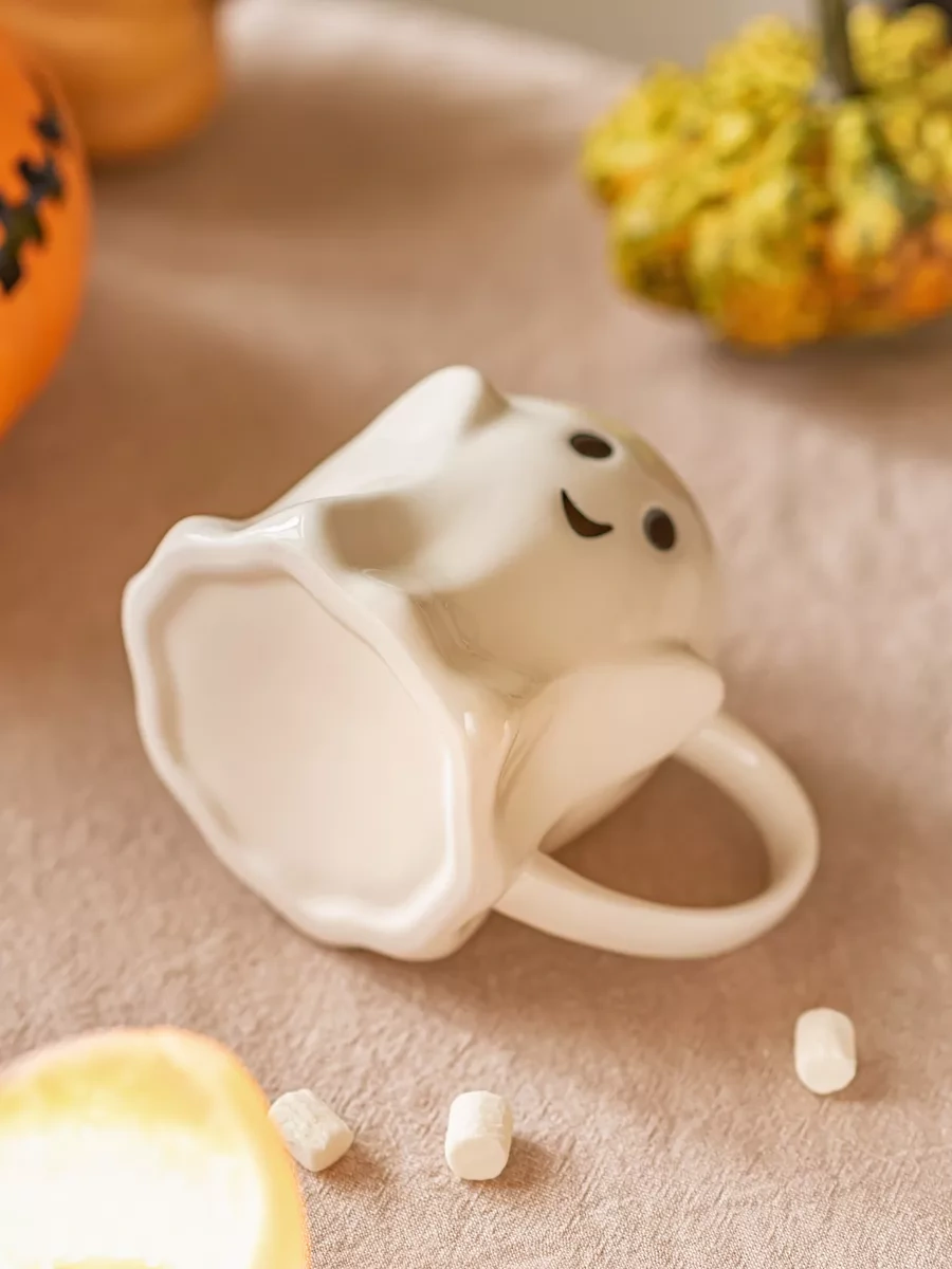 Roomi Çay Ve Kahve İçin Seramik Kupa "hayalet" Figürlü 182368554 Beyaz