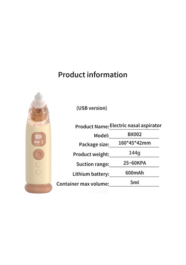 Vkemall Yeşil Bebek Elektrikli Burun Emici, 3 Seviye Emme, Ters Akış Engeli, Sakinleştirici Müzik Ve Işıklı, 3 Silikon Uç İle Usb Şarjlı Bx002