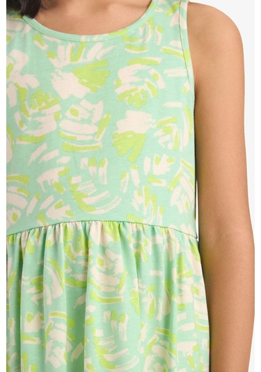 DeFacto Kız Çocuk Bisiklet Yaka Desenli Kolsuz Yazlık Elbise B4338A825SMTR107