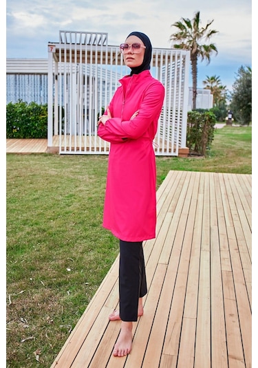 Marina M2408 Tam Kapalı Mayo-fuşya Fuşya