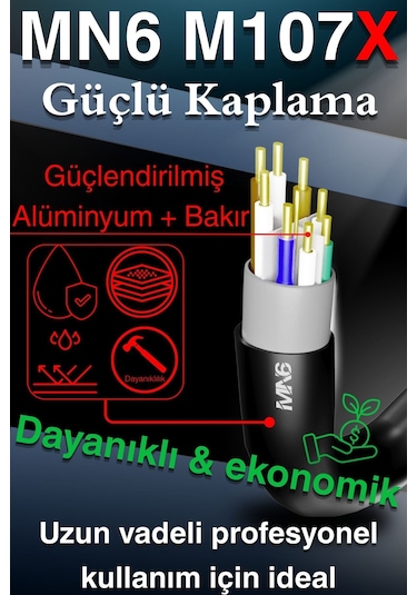 MN6 M107X 25 metre ethernet kablo/UTP 0.57mm Cat6 Iki Kat Korumalı/Dış Mekan/25 Metre Cat6 kablo