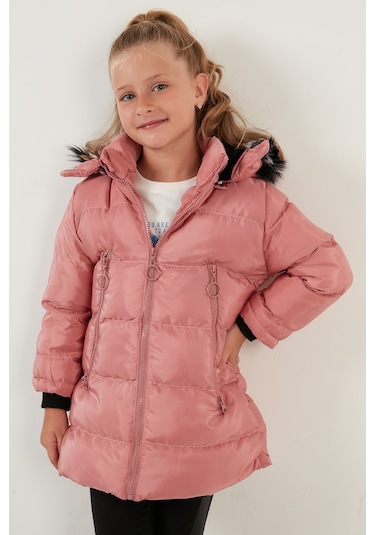 Lela Peluş Astarlı Yakası Suni Kürklü Çıkarılabilir Kapüşonlu Kışlık Kız Çocuk Mont 5766038 Pudra Lela Peluş Astarlı Yakası Suni Kürklü Çıkarılabilir Kapüşonlu Kışlık Kız Çocuk Mont 5766038 Pudra
