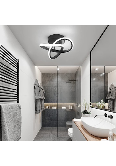 Ruicoo 3 Renk Aydınlatmalı Led Tavan Lambası - Yatak Odası, Salon, Koridor İçin Siyah