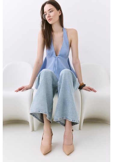 Kadın Pudra Ayarlanabilir Tokalı Stiletto Pudra