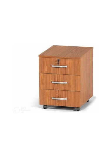 Rustik Ahşap 3 Çekmeceli Yerden Yüksek Keson -teak- 40x45x58 Cm