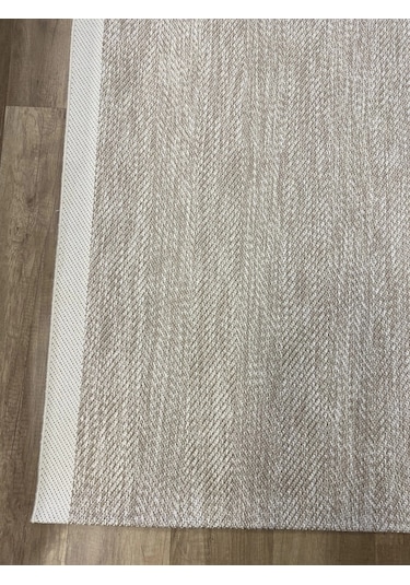 Hoom Rugs 1147 Bej Krem Sisal Plus Jüt Halı Siyah