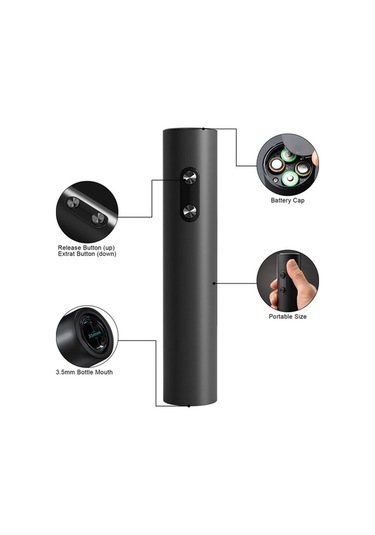 Ulzyvf Siyah Şişe Açacak, Otomatik Şaraplık Açacak, Şişe Açacağı Xy Siyah