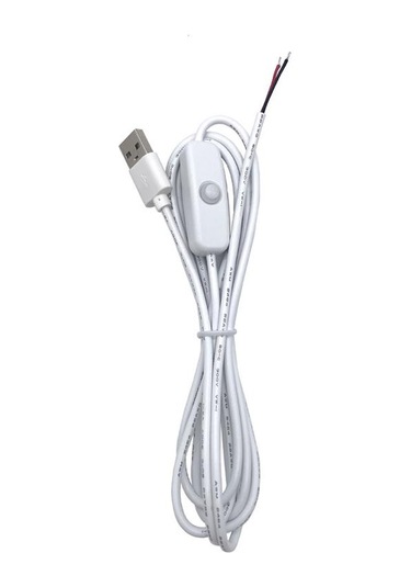 Sones 2 Pin Usb Güç Kablosu 501 Açma Kapama Kontrol Düğmesi Kablosu Led Dolgu Işığı Şeridi Bitki Işığı Güç Kablosu Beyaz