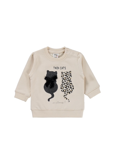 Civil Baby Leopar Kedi Baskılı 6-18 Ay Takım - Bej