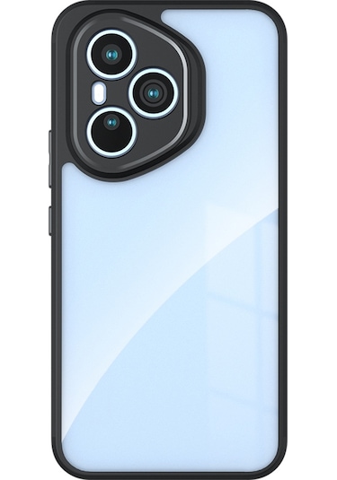 Honor 400 Pro Kılıf Kamera Korumalı Şeffaf Arka Yüzey Mkst New Roll Kapak - Siyah Siyah Siyah