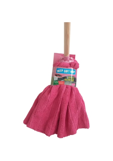 Mega Soft Xl Mikrofiber Paspas Büyük Boy Yedek Ucu Ve Ahşap Sapı Takım