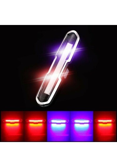 Rohs 3 Renk 168 Lümen Usb Şarjlı Polis Çakar Bisiklet Stop Siyah