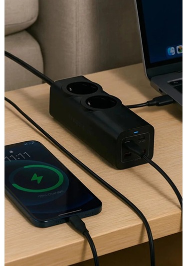 Vtn-54 67w Hızlı Şarjlı Akıllı Çoklu Priz 2000w Güç, 2 Usb-c + 2 Usb-a Çıkışlı, Telefon & Laptop U 1.5 M