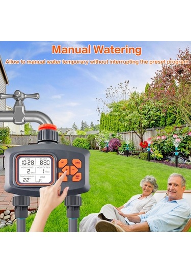 Tongxida Bahçe Hortumu İçin Akıllı Yağmurlama Zamanlayıcısı 2 Çıkışlı Büyük Lcd Çim İçin Damla Sulama Seti 57943249