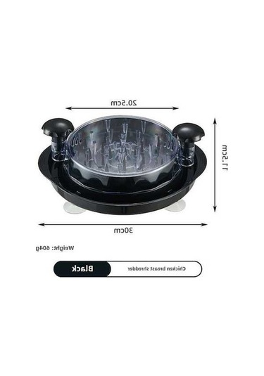 Fortunelane El İle Tavuk Göğsü Salata Işleyici, Sünger Tabanlı, Islanmayan, Dayanıklı, Kompakt Siyah Diğer Diğer