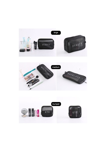 Yifomall Siyah Orta Boy Dokuma Organizer Çanta - Giyim Ve Kozmetik İçin Seyahat & Ev Depolama Çantası