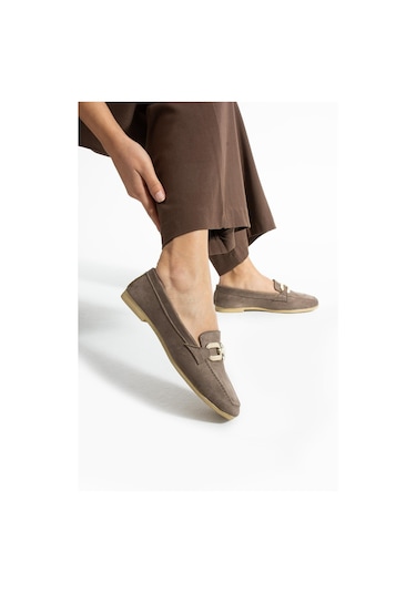 Modafrato Aly-165 Kadın Babet Günlük Kadın Ayakkabı Vizon