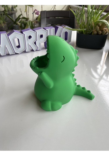 Sevimli T-rex Dinozor Kalemlik - 15 Cm Yeşil