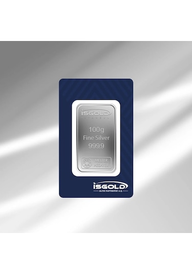 E-gümüş Işgold 100gr Külçe Gümüş