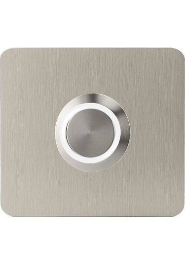 Lockway Z-401b Paslanmaz 304 Kare Zil Butonu 52x52mm Beyaz Led