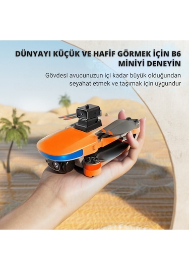 B6 Mini Drone 2Batarya ile 30Dakika Uçuş Beni Takip Et Gps 1080p Hd Çift Kamera 5g Wı-fı Engelden Kaçınma