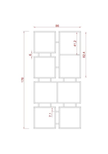 Rafkestir Kavela Suntalam Kitaplık ( 86 X 178 Cm ) Bambu ( Parlak )