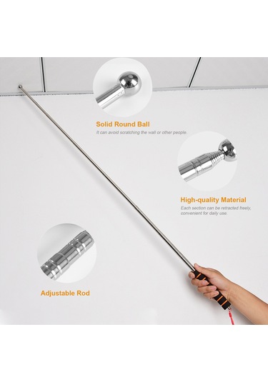 Kosona 200cm Turuncu Uzatılabilir Seramik Duvar Boşluk Testeri - Paslanmaz Çelik Konfor Kolu Denetim Çekiçi